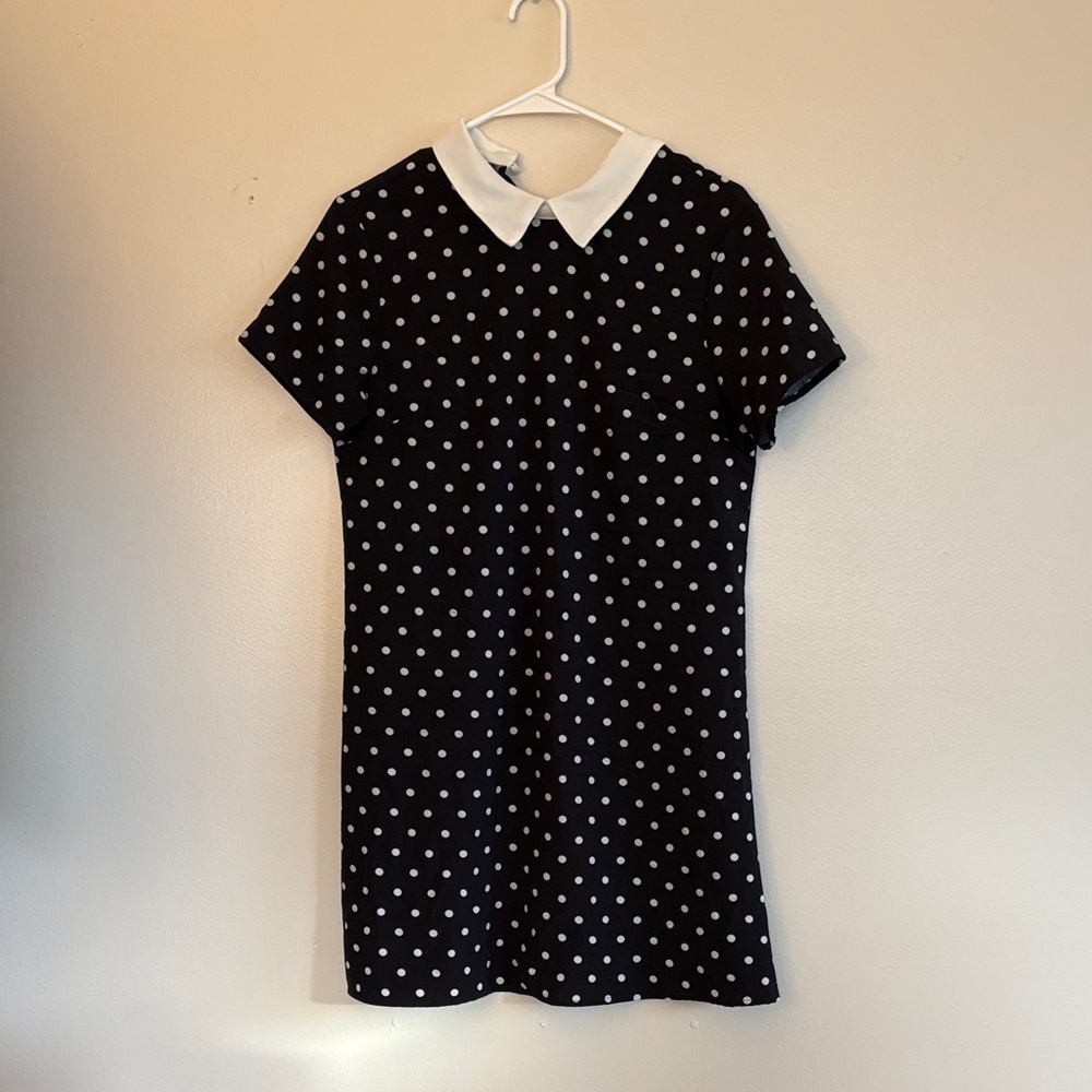 SHEIN Black and White Polka Dot Mini Dress